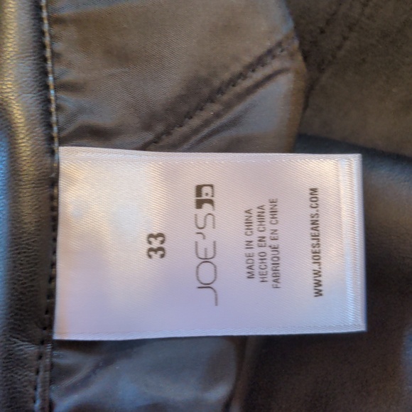 Joe's Jeans The Mia Faux Leather Cropped Pants in Black Size 33 - Picture 9 of 10